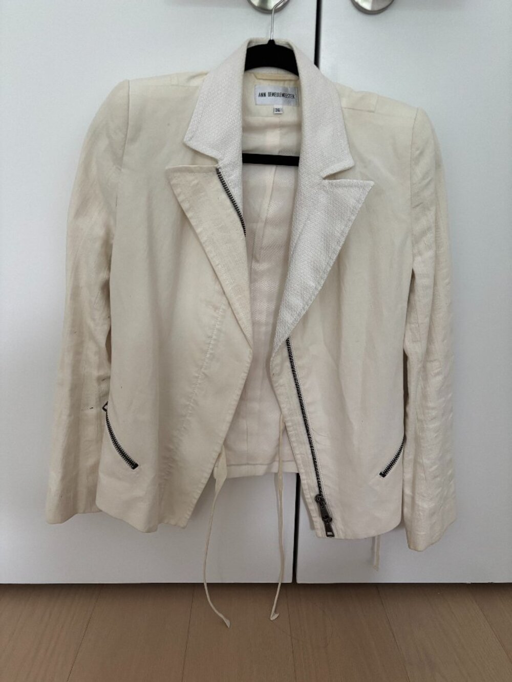 Ann Demeulemeester White Blazer Jacket